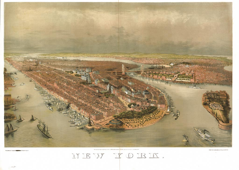 Illustration for article titled 11 Bird's-Eye Views That Show How NYC Has Grown Over 350 Years